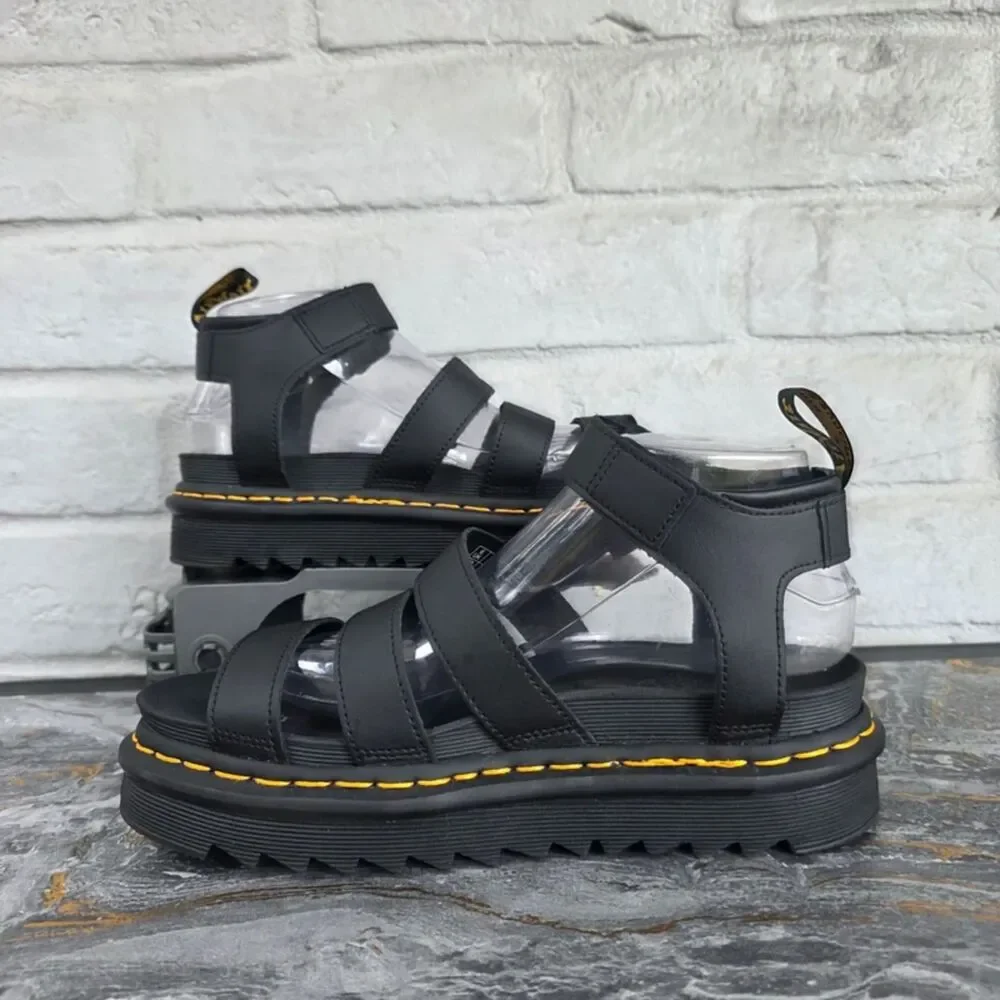 Dr. Martens Blaire Black Gladiator Strappy Platform Sandals Women's Size 8 NEW